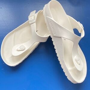 Birkenstock White Sandals Womens Gizeh White Rubber Eva Thong 40